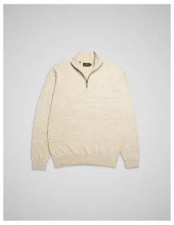 Rodd & Gunn Fortrose 1/4 Zip Knit in Straw