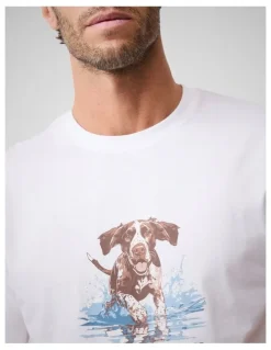 Rodd & Gunn Gunners Track T-shirt in Snow