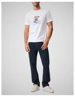 Rodd & Gunn Gunners Track T-shirt in Snow