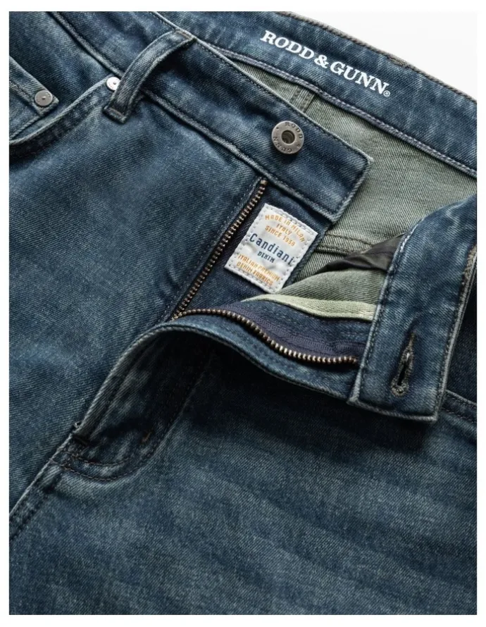 Rodd & Gunn Kurow Relaxed Fit Italian Denim Short Leg in Mid Blue