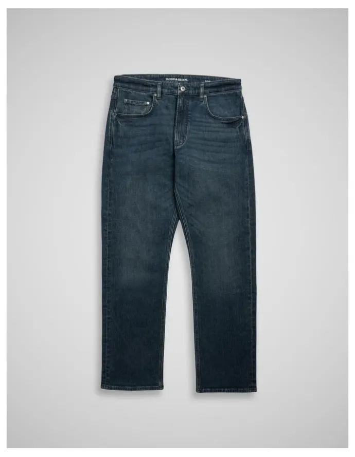Rodd & Gunn Kurow Relaxed Fit Italian Denim Short Leg in Mid Blue