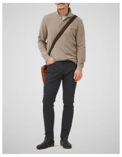Rodd & Gunn Long Sleeve Sports Fit Gunn Polo in Latte