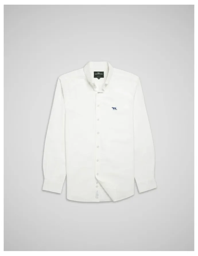 Rodd & Gunn Oxford Long Sleeve Sports Fit Shirt in Blanc