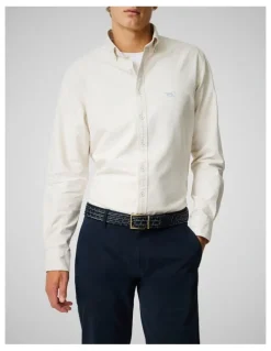 Rodd & Gunn Oxford Long Sleeve Sports Fit Shirt in Natural