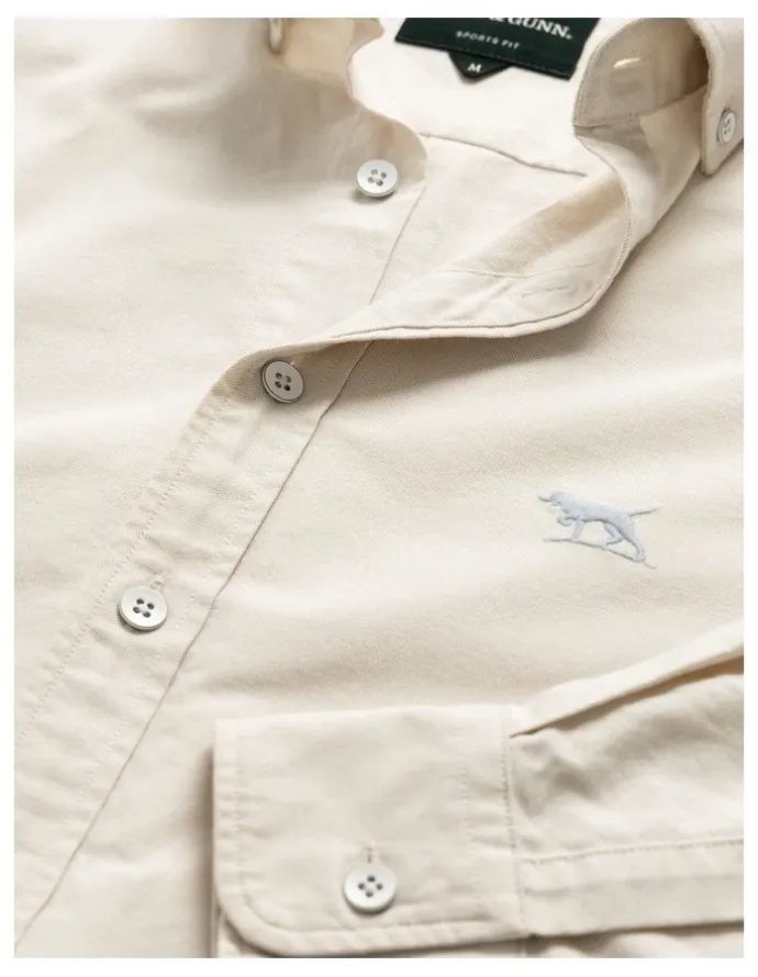 Rodd & Gunn Oxford Long Sleeve Sports Fit Shirt in Natural