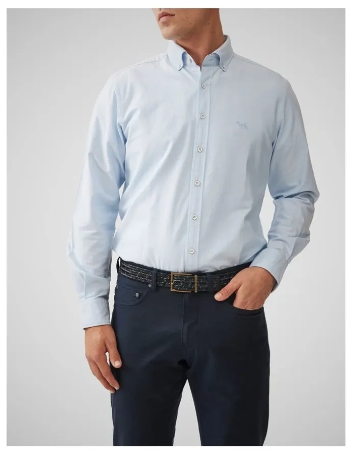 Rodd & Gunn Oxford Long Sleeve Sports Fit Shirt in Cornflower