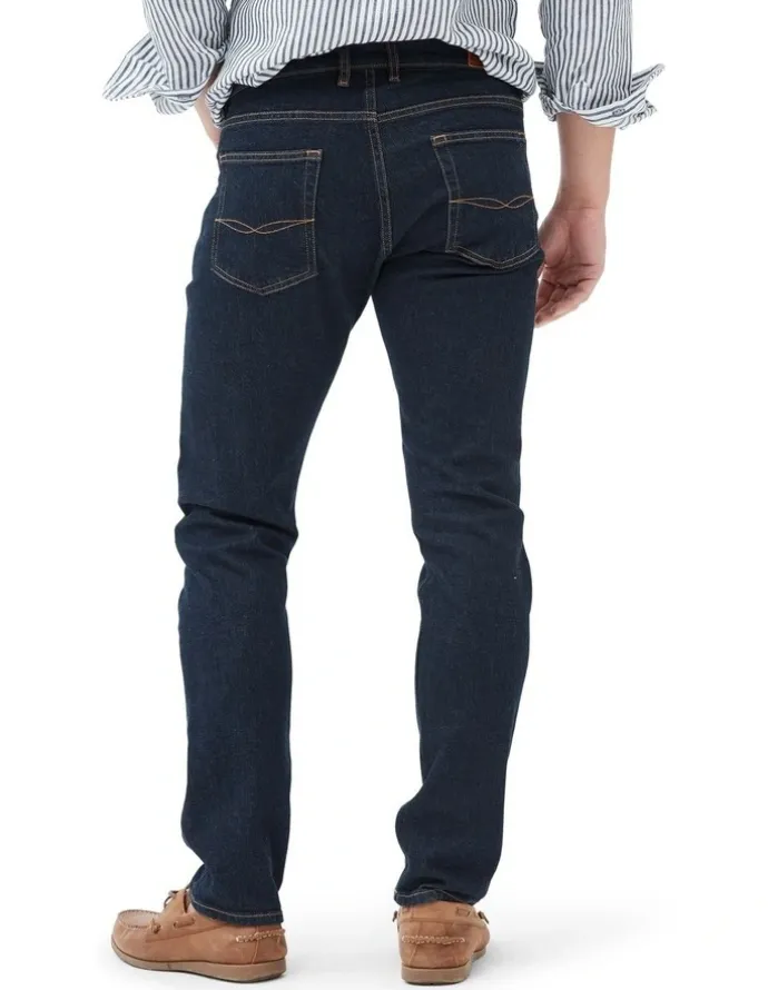 Rodd & Gunn Sutton Straight Fit Italian Regular Leg Denim Jeans in Dark Blue