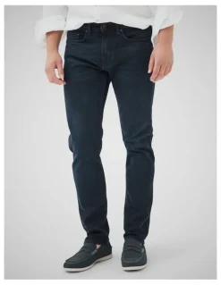 Rodd & Gunn Weston Straight Fit Italian Long Leg Denim Jeans in Blue/Black
