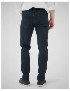 Rodd & Gunn Weston Straight Fit Italian Long Leg Denim Jeans in Blue/Black