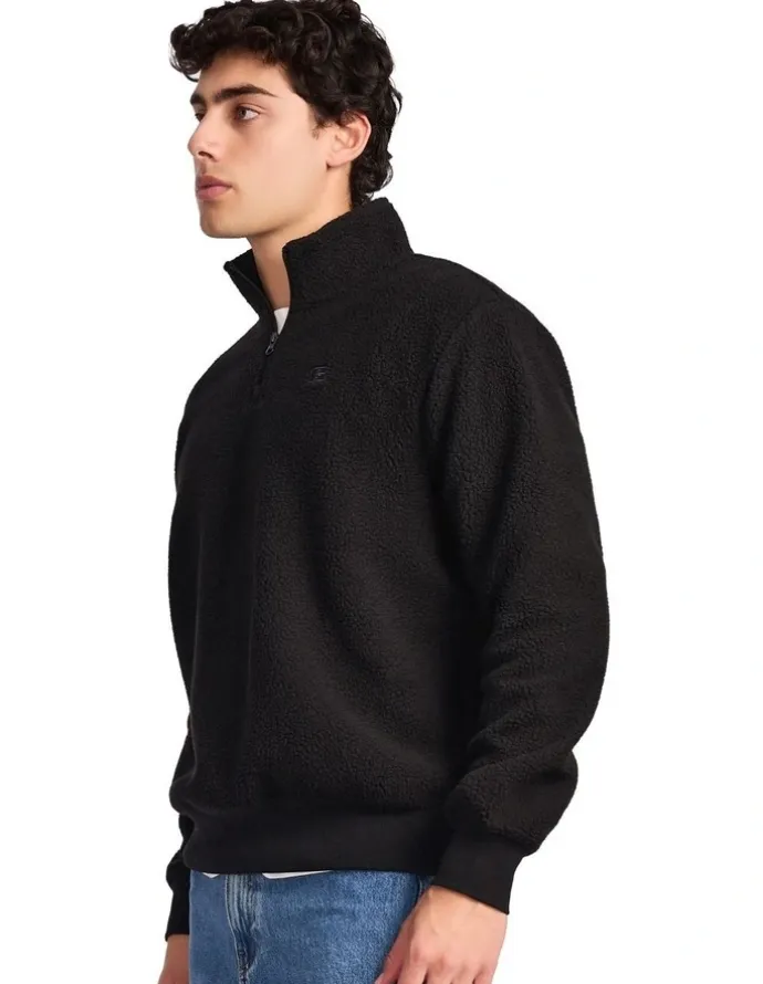 Russell Athletic Brooklyn Sherpa Mens Quarter Zip - Black