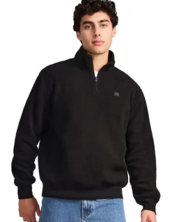 Russell Athletic Brooklyn Sherpa Mens Quarter Zip - Black