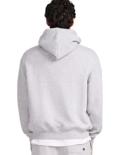 Russell Athletic R Logo Crossover Mens Hoodie - Grey Marle