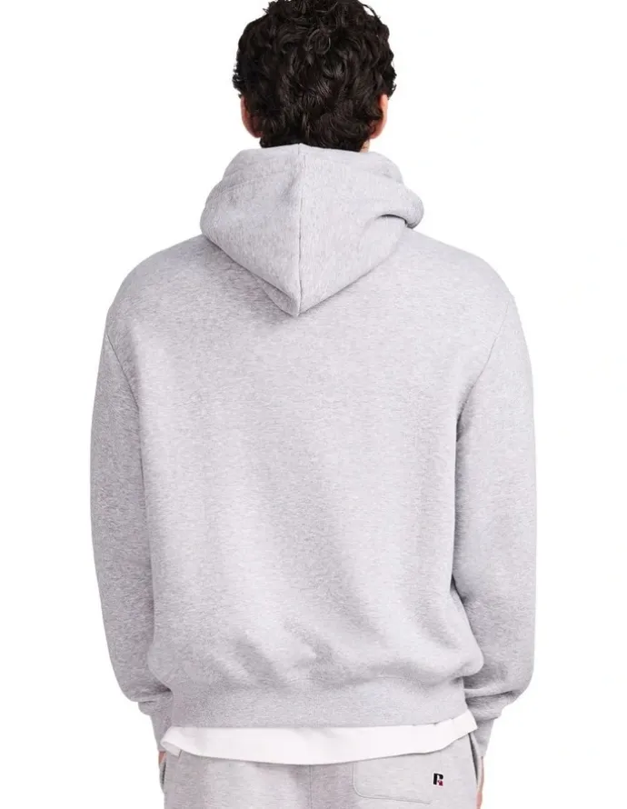 Russell Athletic R Logo Crossover Mens Hoodie - Grey Marle