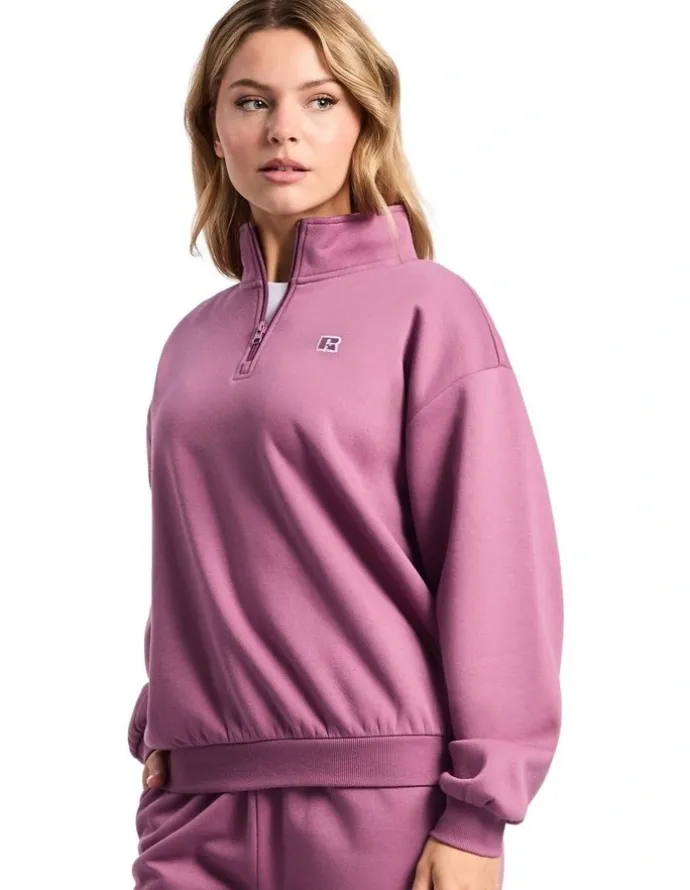 Russell Athletic R Logo Women's Quarter Zip - Tulipwood