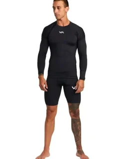 RVCA Compression Long Sleeve Top in Black