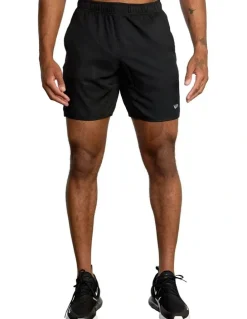 RVCA Yogger IV Elastic Waist Shorts 17 in Black