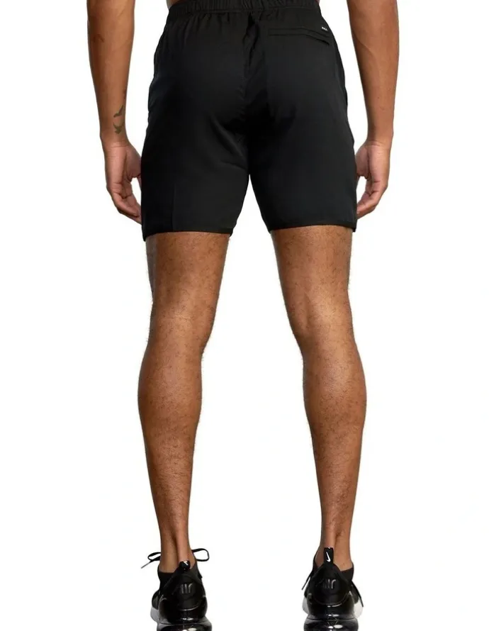 RVCA Yogger IV Elastic Waist Shorts 17 in Black