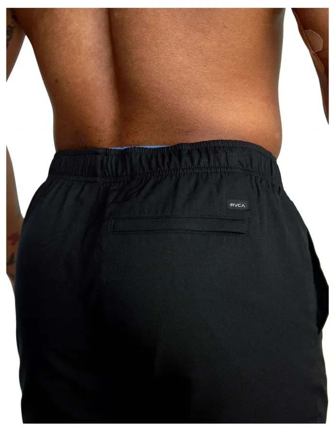 RVCA Yogger IV Elastic Waist Shorts 17 in Black