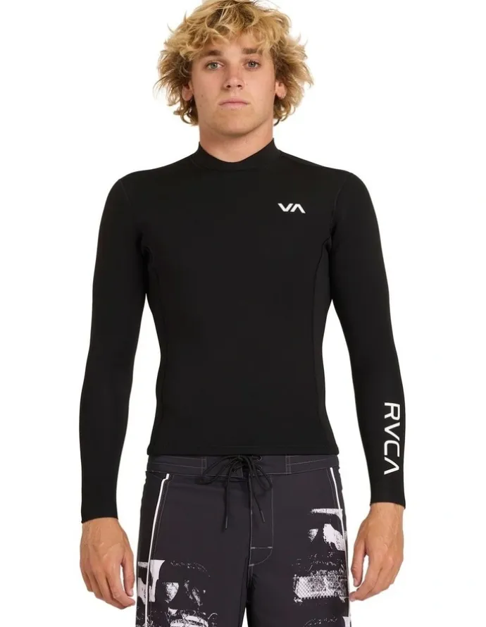 RVCA Balance Back Zip Wetsuit Jacket in Black