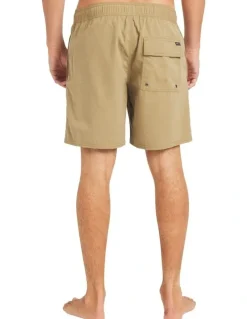 RVCA Opposites Elastic 2 17 Inch Hybrid Shorts in Brown