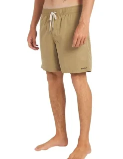 RVCA Opposites Elastic 2 17 Inch Hybrid Shorts in Brown