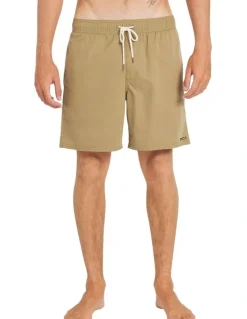 RVCA Opposites Elastic 2 17 Inch Hybrid Shorts in Brown
