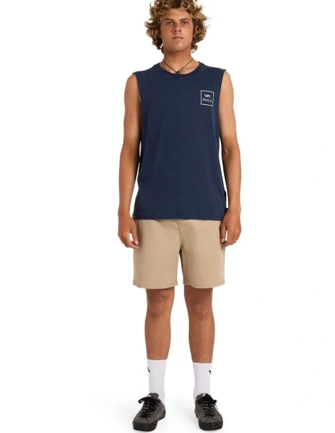 RVCA VA All The Ways Muscle Shirts in Navy Marine