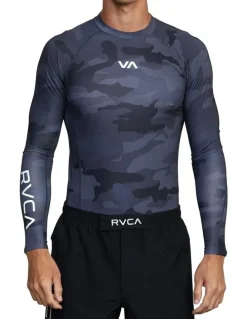 RVCA VA Sport Long Sleeve Rashguard in Black Camo