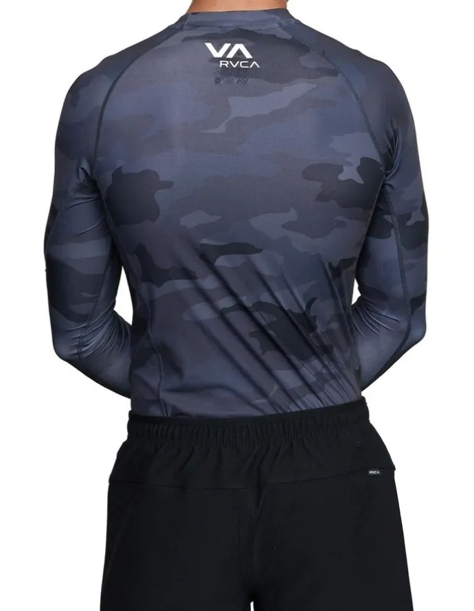 RVCA VA Sport Long Sleeve Rashguard in Black Camo