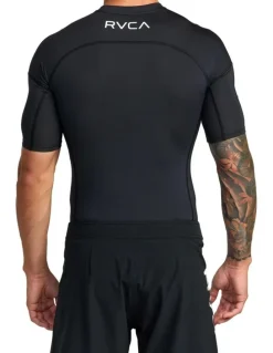RVCA VA Sport Short Sleeve Rashguard in Black