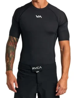 RVCA VA Sport Short Sleeve Rashguard in Black