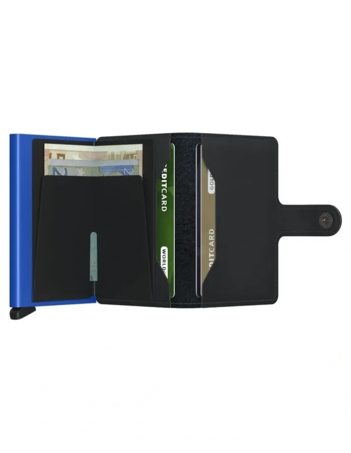 Secrid Mini Wallet in Matte Black/Blue