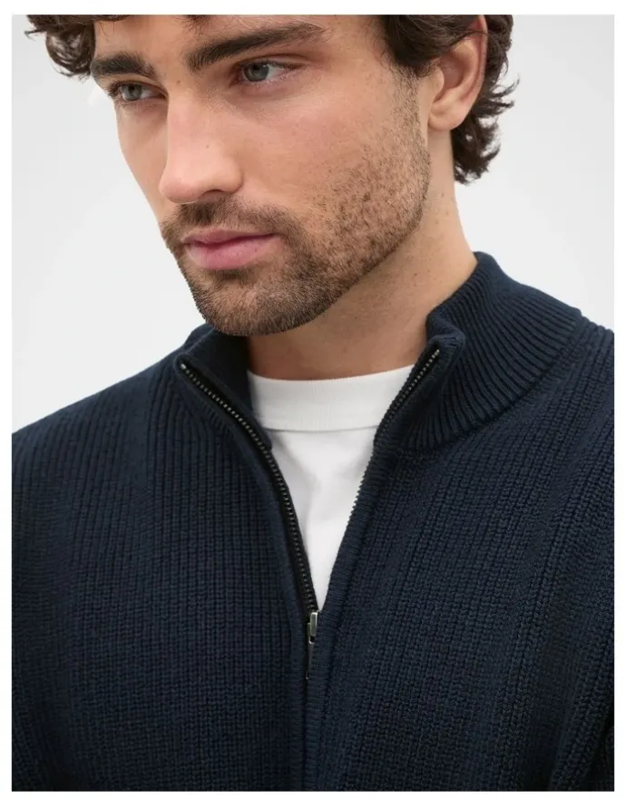 Seed Heritage 1/4 Zip Knit in Midnight Blue