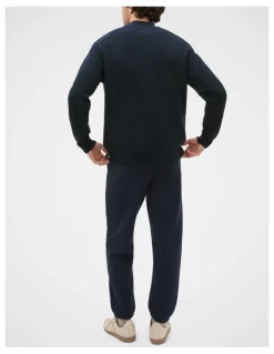 Seed Heritage 1/4 Zip Knit in Midnight Blue