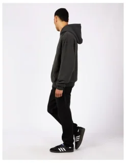 Silent Theory Box Hoodie in Washed Black