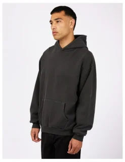 Silent Theory Box Hoodie in Washed Black