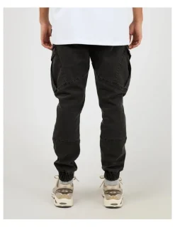 Silent Theory Defense Cargo Pant in Washed Black