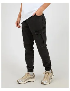 Silent Theory Defense Cargo Pant in Washed Black
