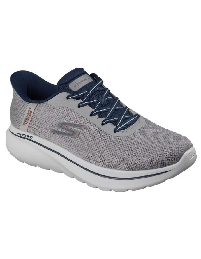 Skechers Go Walk Arch Fit N-Joy Sneaker in Grey/Navy