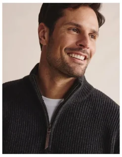S.Kidman Bright Quarter Zip Knit Sweater 1KNM00194 in Grey