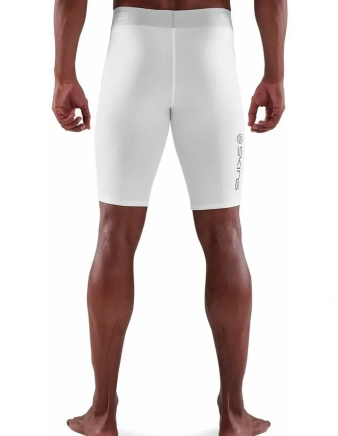 SKINS Men's Series-1 Running Half Tight in White