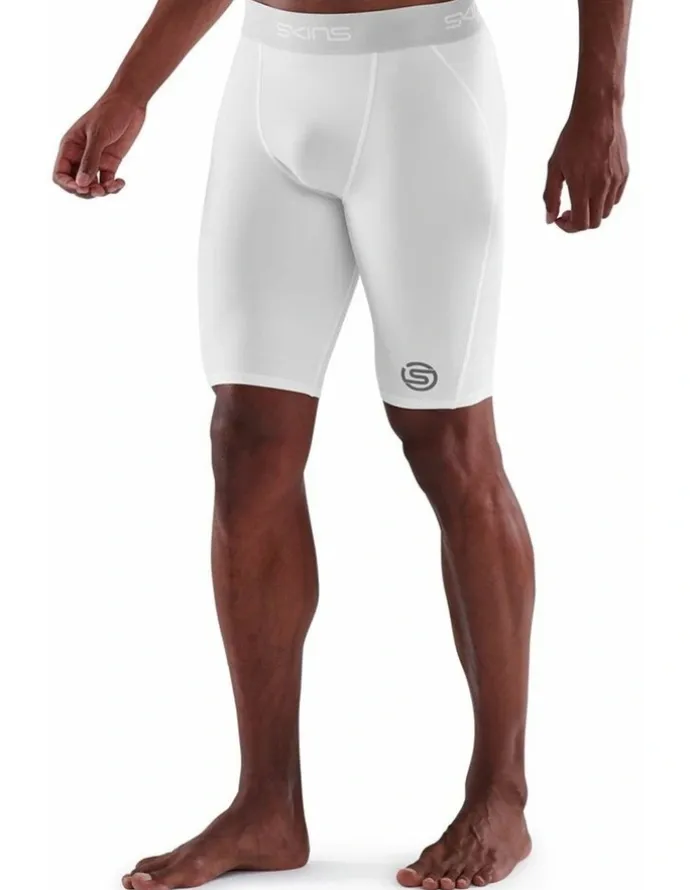 SKINS Men's Series-1 Running Half Tight in White