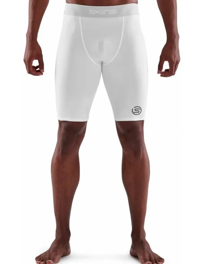 SKINS Men's Series-1 Running Half Tight in White