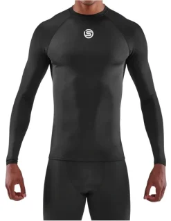 SKINS Men's Series-1 Running Long Sleeve Top in Black