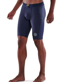 SKINS Series-3 Running Half Tight in Navy Blue