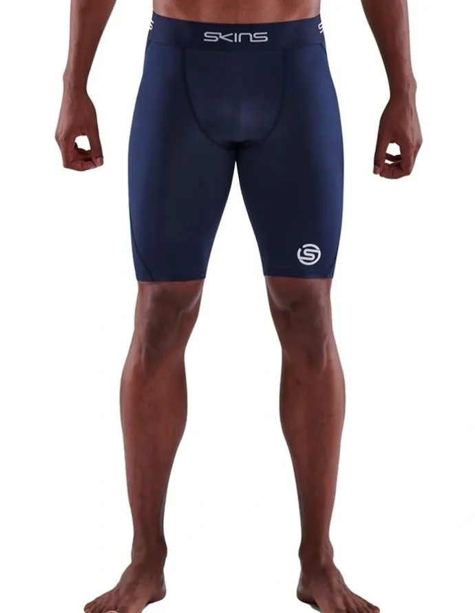 SKINS Series-1 Running Half Tight in Navy Blue