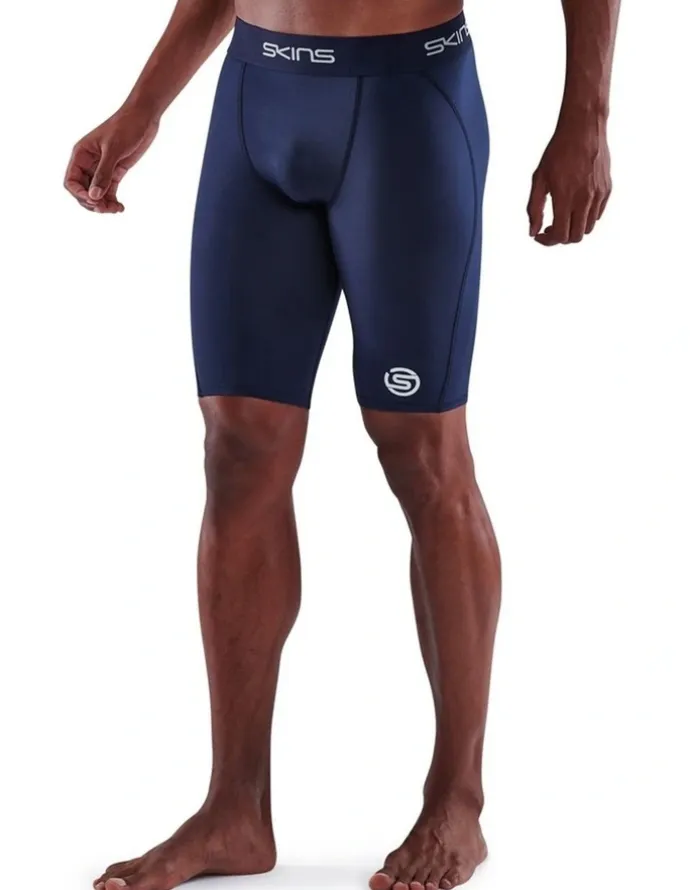 SKINS Series-1 Running Half Tight in Navy Blue