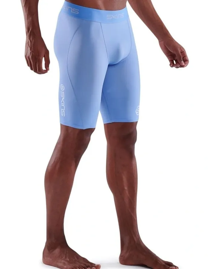 SKINS Series-1 Running/Gym Half Tight in Sky Blue