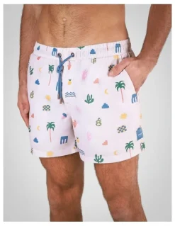 Skwosh Zesty Zorba Swim Short in Ecru