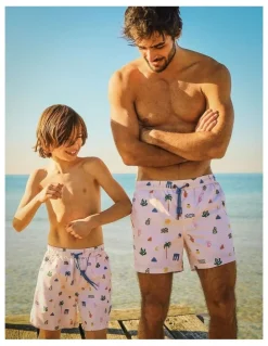 Skwosh Zesty Zorba Swim Short in Ecru